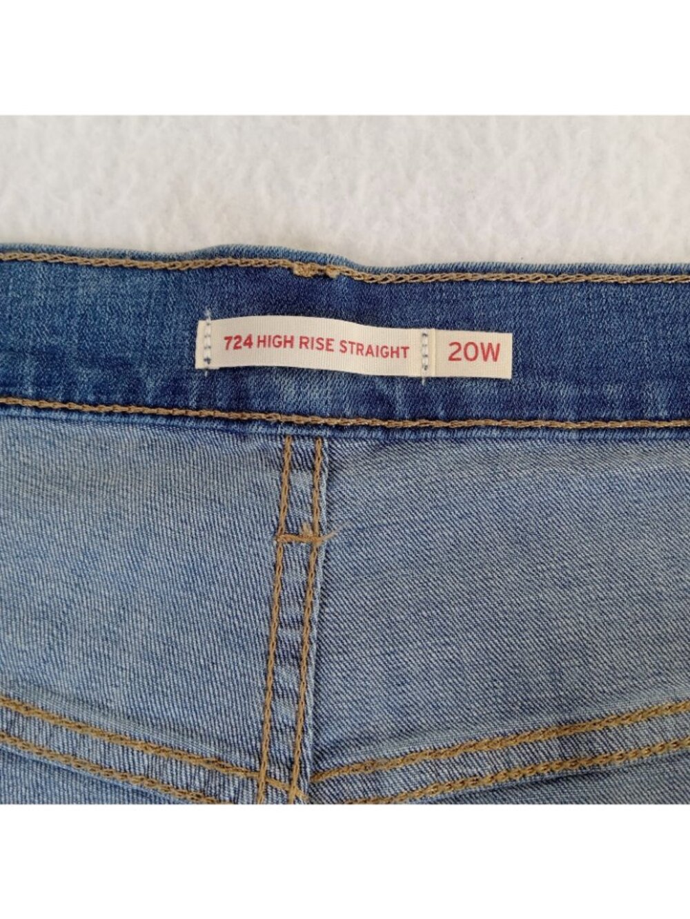 Levi's 724 High-Rise Slim Straight Jeans Women's Plus Size 20W Distressed Medium - Picture 9 of 16